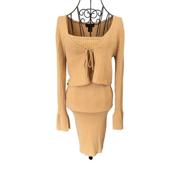 House of Harlow 1960 Dresses & Skirts - House of Harlow Ribbed Tan Two Piece Set Size S
